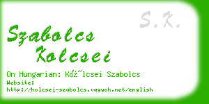 szabolcs kolcsei business card